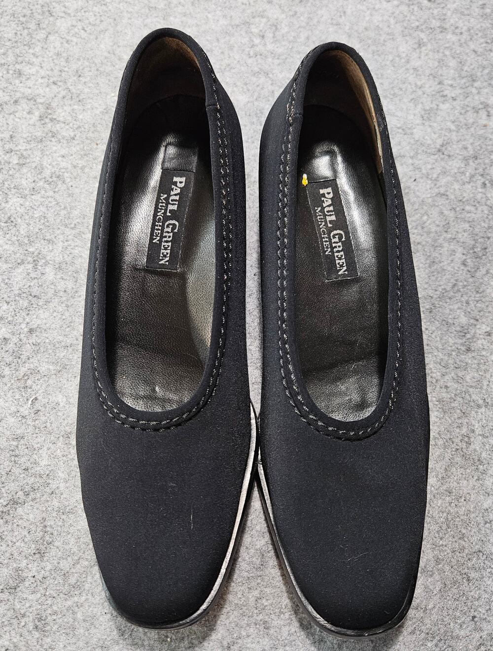 Paul Green Munchen Black Stretch Fabric Almond Toe Loafers Size 6.5